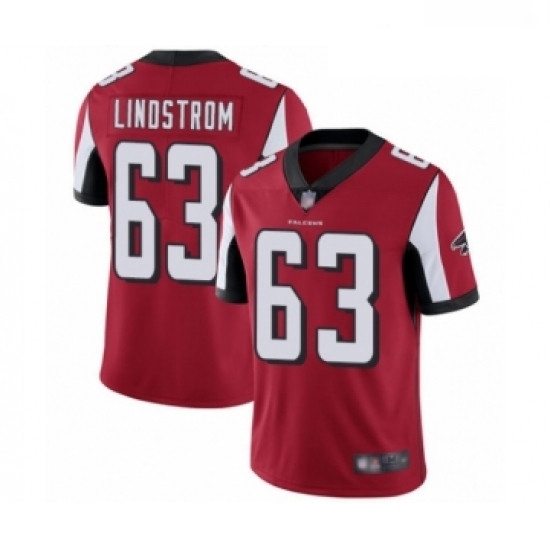 Men Atlanta Falcons 63 Chris Lindstrom Red Team Color Vapor Unto