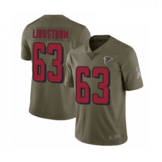 Men Atlanta Falcons 63 Chris Lindstrom Limited Olive 2017 Salute