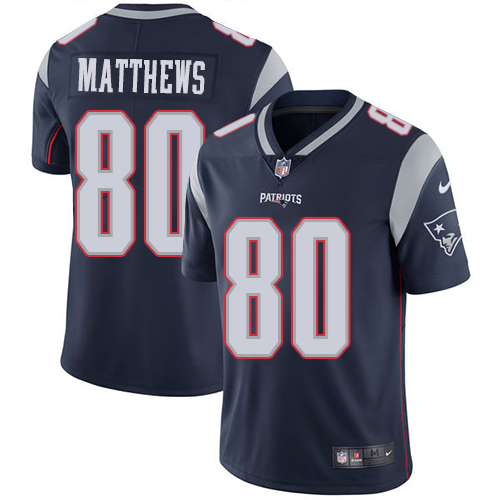 Nike Patriots #80 Jordan Matthews Navy Blue Team Color Mens Stitched NFL Vapor Untouchable Limited J