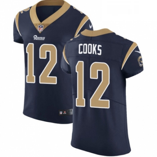 Men Nike Los Angeles Rams 12 Brandin Cooks Navy Blue Team Color Vapor Untouchable Elite Player NFL J