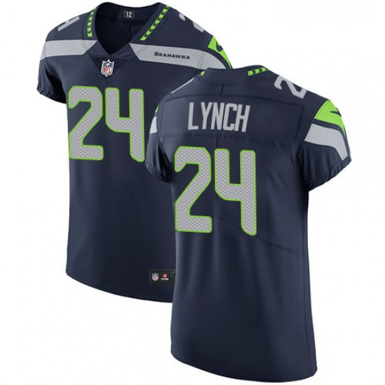 Mens Nike Seattle Seahawks 24 Marshawn Lynch Steel Blue Team Color Vapor Untouchable Elite Player NF