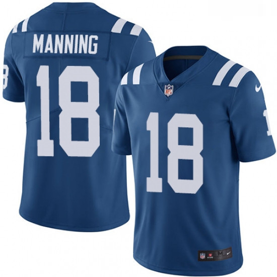 Youth Nike Indianapolis Colts 18 Peyton Manning Royal Blue Team Color Vapor Untouchable Limited Play