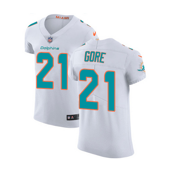 Nike Dolphins #21 Frank Gore White Mens Stitched NFL Vapor Untouchable Elite Jersey