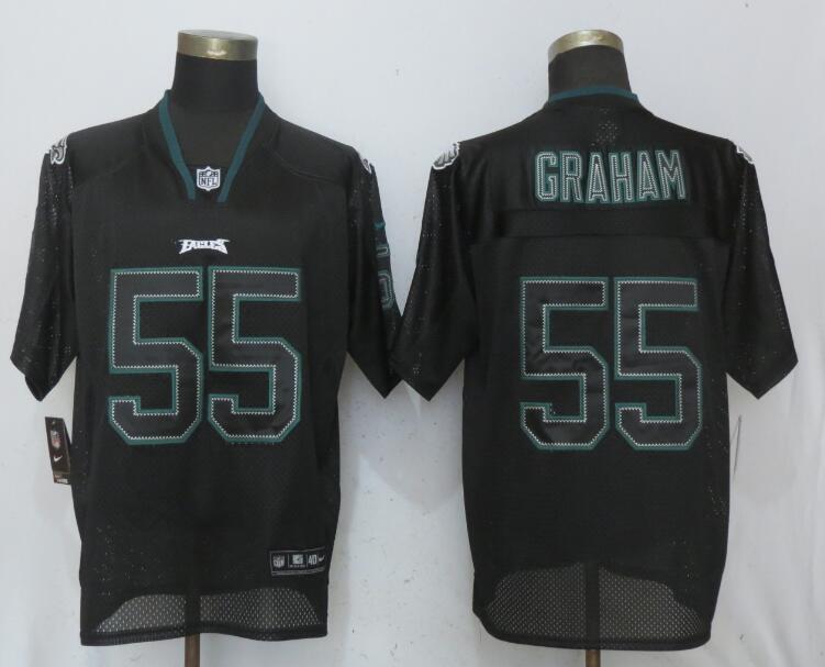 Nike Eagles #55 Brandon Graham Black Lights Out Elite Jersey