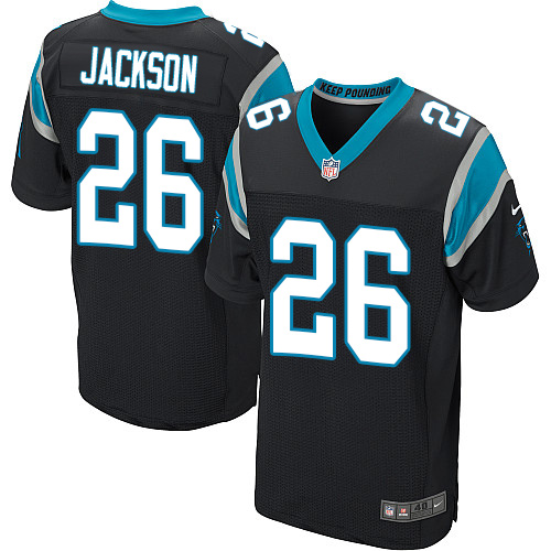 Nike Panthers #26 Donte Jackson Black Team Color Mens Stitched NFL Elite Jersey