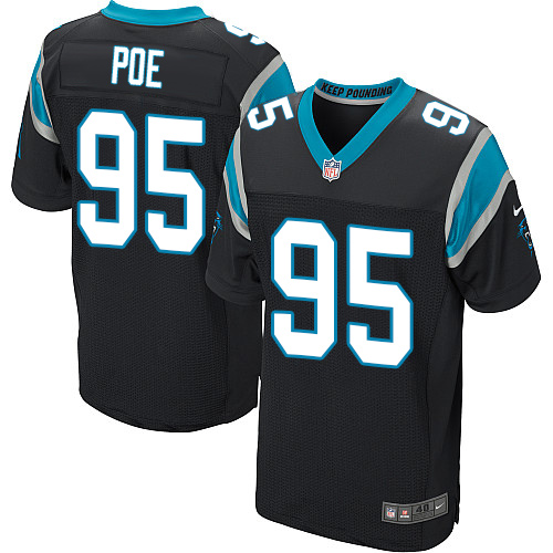 Nike Panthers #95 Dontari Poe Black Team Color Mens Stitched NFL Elite Jersey