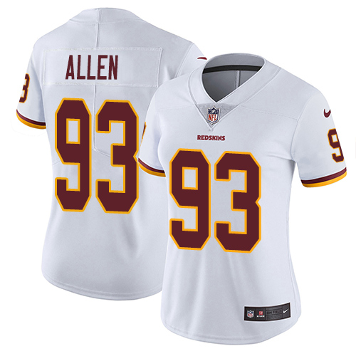 Nike Redskins #93 Jonathan Allen White Womens Stitched NFL Vapor Untouchable Limited Jersey