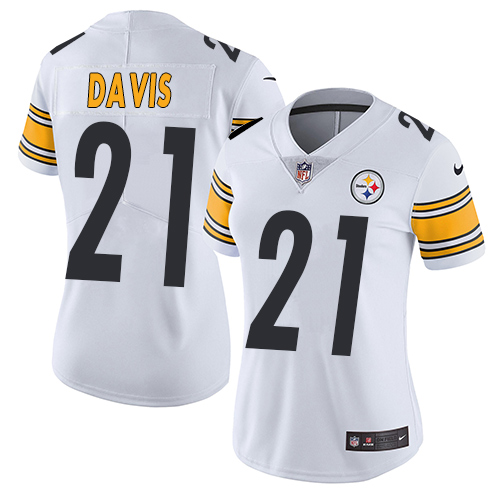 Nike Steelers #21 Sean Davis White Womens Stitched NFL Vapor Untouchable Limited Jersey