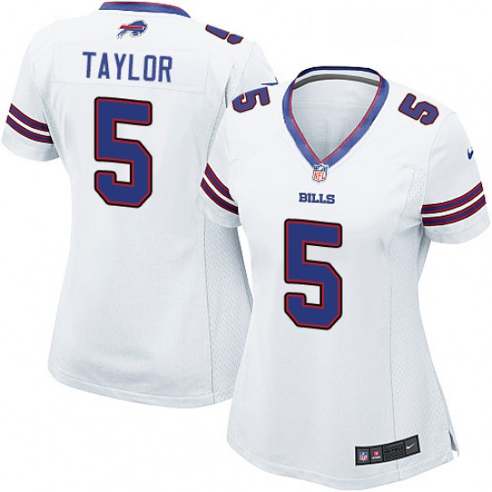 Womens Nike Buffalo Bills 5 Tyrod Taylor Game White NFL Jersey