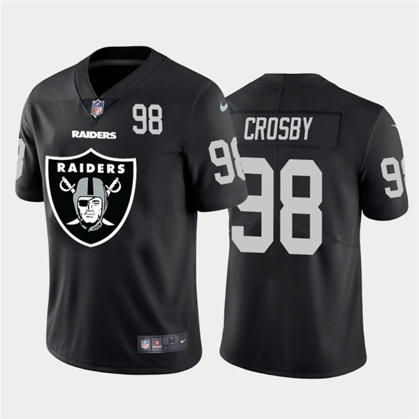 Nike Las Vegas Raiders 98 Maxx Crosby Black Team Big Logo Number Vapor Untouchable Limited Jersey