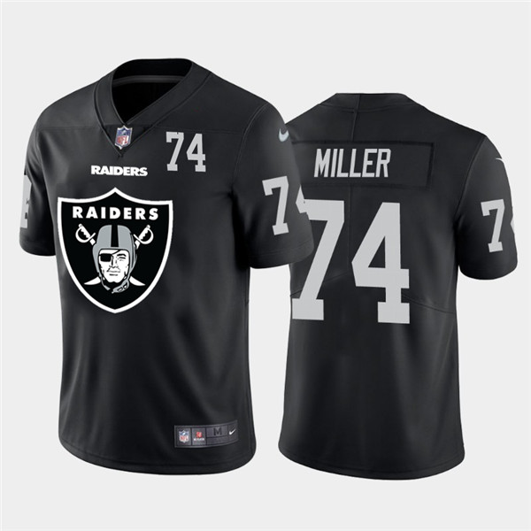 Nike Las Vegas Raiders 74 Kolton Miller Black Team Big Logo Number Vapor Untouchable Limited Jersey