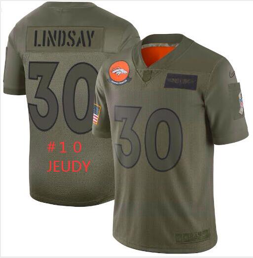 Men Broncos 10 Jerry Jeudy Salute To Service NFL Stitched Jersey