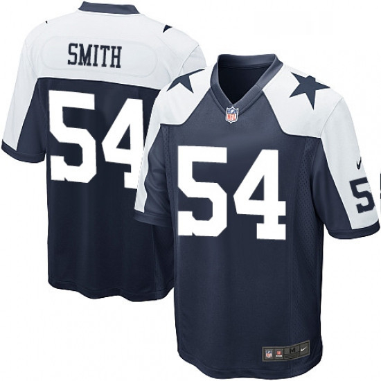 Mens Nike Dallas Cowboys 54 Jaylon Smith Game Navy Blue Throwback Alternate NFL Jersey