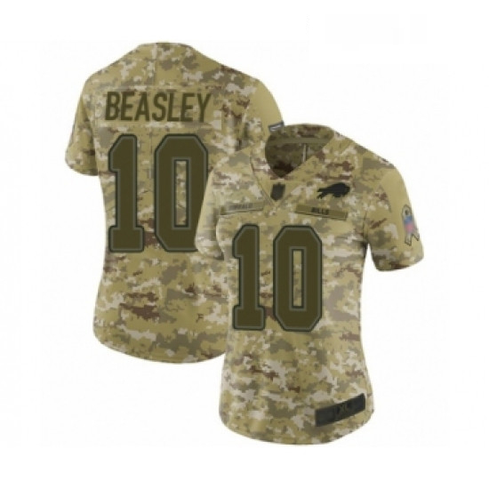 Womens Buffalo Bills 10 Cole Beasley Limited Camo 2018 Salute to Service Football Jersey