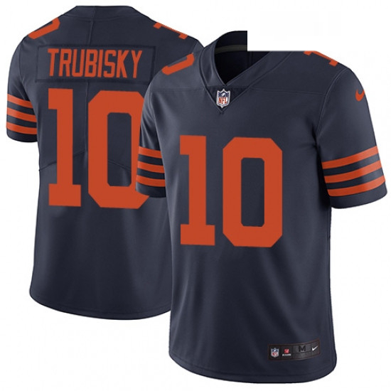 Youth Nike Chicago Bears 10 Mitchell Trubisky Navy Blue Alternate Vapor Untouchable Limited Player N