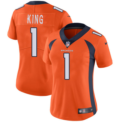 Nike Broncos #1 Marquette King Orange Team Color Womens Stitched NFL Vapor Untouchable Limited Jerse