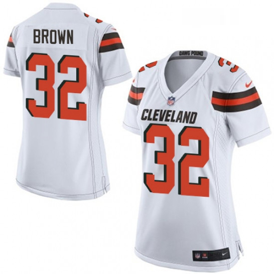 Womens Nike Cleveland Browns 32 Jim Brown Game White NFL Jersey