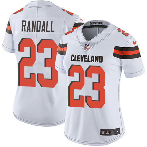 Nike Browns #23 Damarious Randall White Womens Stitched NFL Vapor Untouchable Limited Jersey