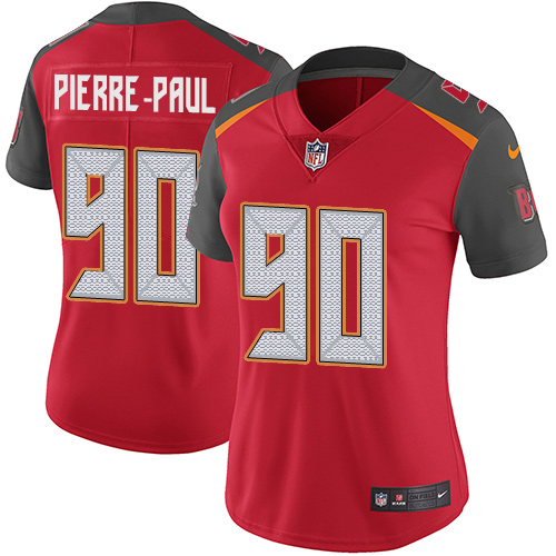 Nike Buccaneers #90 Jason Pierre Paul Red Team Color Womens Stitched NFL Vapor Untouchable Limited J