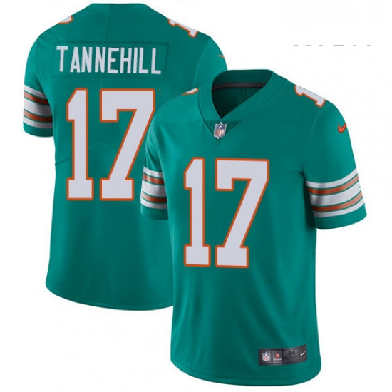 Mens Nike Miami Dolphins 17 Ryan Tannehill Aqua Green Alternate Vapor Untouchable Limited Player NFL