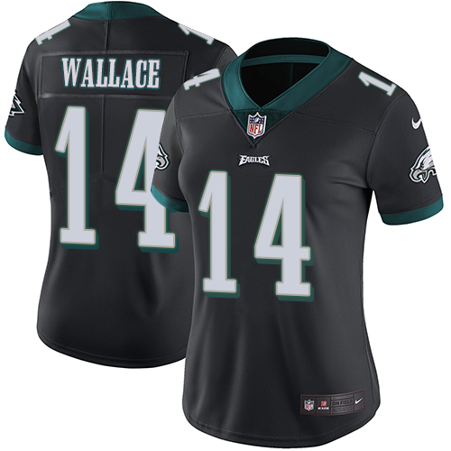 Nike Eagles #14 Mike Wallace Black Alternate Womens Stitched NFL Vapor Untouchable Limited Jersey