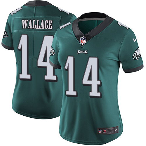 Nike Eagles #14 Mike Wallace Midnight Green Team Color Womens Stitched NFL Vapor Untouchable Limited