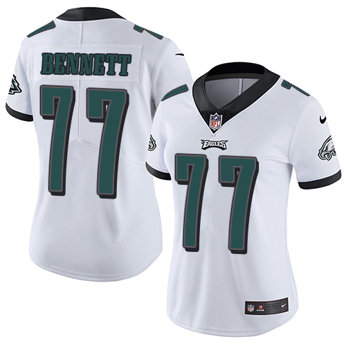 Nike Eagles #77 Michael Bennett White Womens Stitched NFL Vapor 