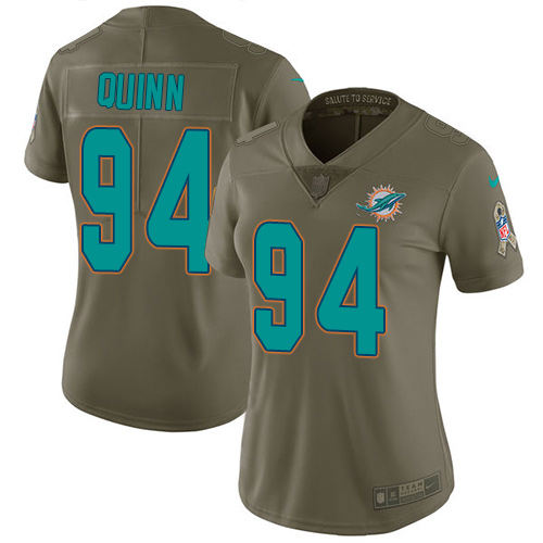 Nike Dolphins #94 Robert Quinn Olive Womens Stitched NFL Limited