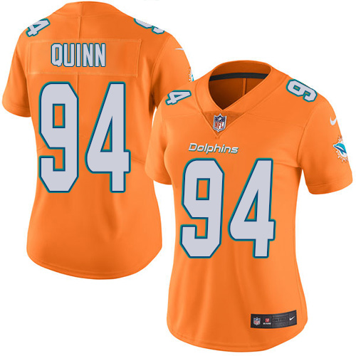 Nike Dolphins #94 Robert Quinn Orange Womens Stitched NFL Limited Rush Jersey