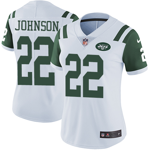 Nike Jets #22 Trumaine Johnson White Womens Stitched NFL Vapor U