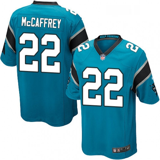 Mens Nike Carolina Panthers 22 Christian McCaffrey Game Blue Alt