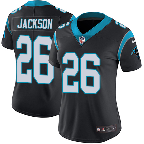 Nike Panthers #26 Donte Jackson Black Team Color Womens Stitched NFL Vapor Untouchable Limited Jerse