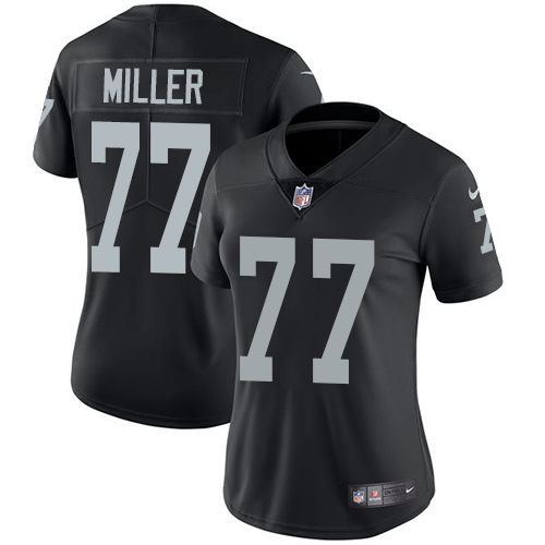 Nike Raiders #77 Kolton Miller Black Team Color Womens Stitched 