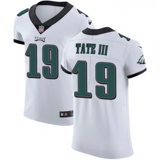 Mens Nike Philadelphia Eagles 19 Golden Tate III White Vapor Untouchable Elite Player NFL Jerse