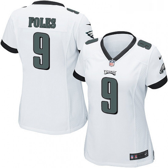 Womens Nike Philadelphia Eagles 9 Nick Foles Game White NFL Jersey