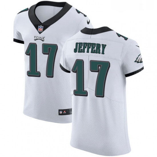 Mens Nike Philadelphia Eagles 17 Alshon Jeffery White Vapor Untouchable Elite Player NFL Jersey