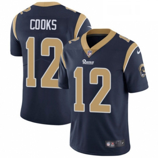 Youth Nike Los Angeles Rams 12 Brandin Cooks Navy Blue Team Colo