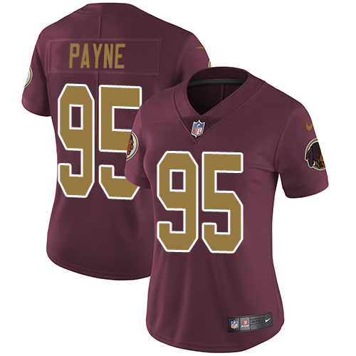 Nike Redskins #95 Da Ron Payne Burgundy Red Alternate Womens Stitched NFL Vapor Untouchable Limited 