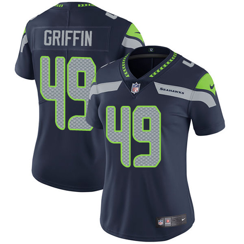 Nike Seahawks #49 Shaquem Griffin Steel Blue Team Color Womens Stitched NFL Vapor Untouchable Limite