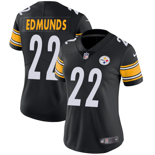 Nike Steelers #22 Terrell Edmunds Black Team Color Womens Stitched NFL Vapor Untouchable Limited Jer