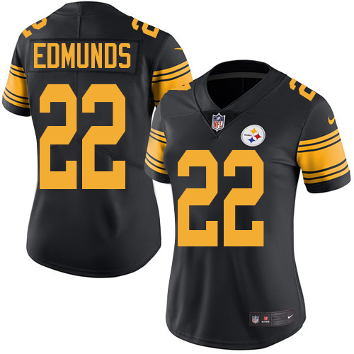Nike Steelers #22 Terrell Edmunds Black Womens Stitched NFL Limi