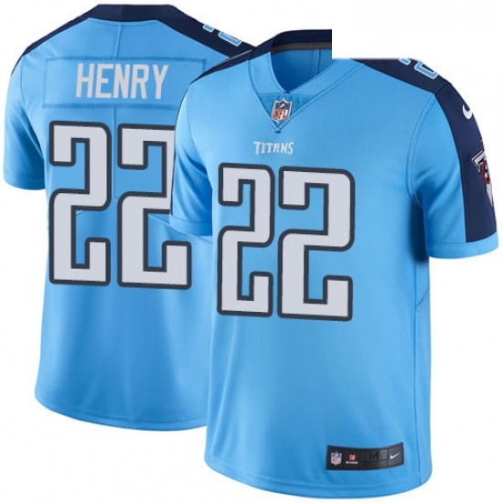 Mens Nike Tennessee Titans 22 Derrick Henry Light Blue Team Colo