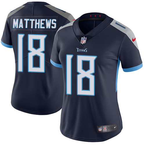 Nike Titans #18 Rishard Matthews Navy Blue Alternate Womens Stitched NFL Vapor Untouchable Limited J