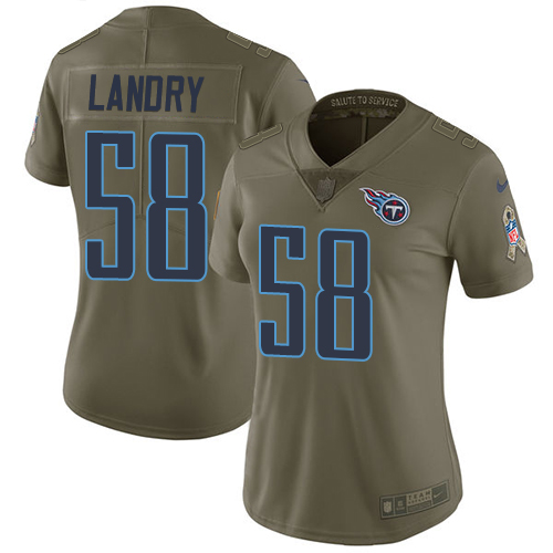 Nike Titans #58 Harold Landry Olive Womens Stitched NFL Limited 