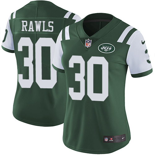 Womens Nike Jets #30 Thomas Rawls Green Team Color Womens Stitched NFL Vapor Untouchable Limited Jer