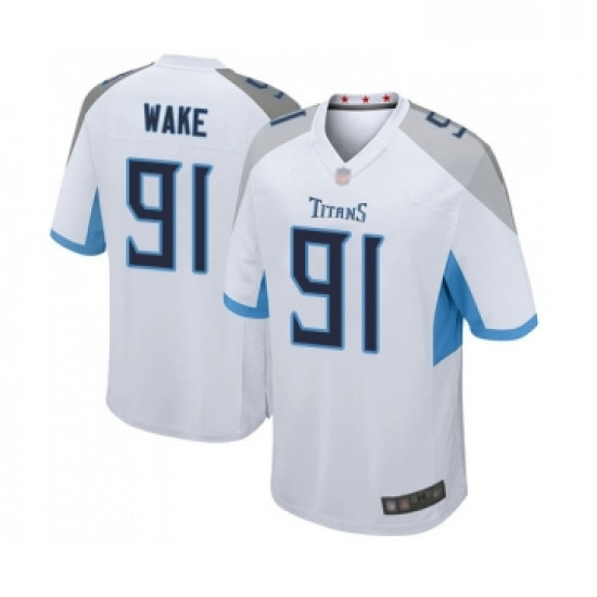 Mens Tennessee Titans 91 Cameron Wake Game White Football Jersey