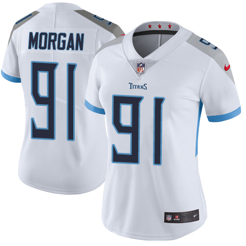 Nike Titans #91 Derrick Morgan White Womens Stitched NFL Vapor Untouchable Limited Jersey