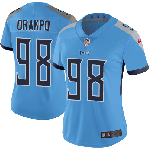 Nike Titans #98 Brian Orakpo Light Blue Team Color Womens Stitched NFL Vapor Untouchable Limited Jer