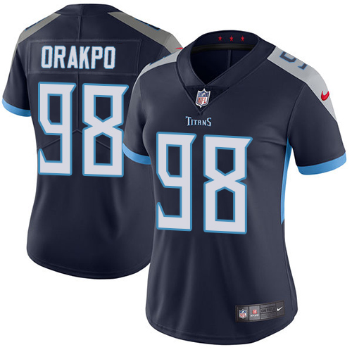 Nike Titans #98 Brian Orakpo Navy Blue Alternate Womens Stitched NFL Vapor Untouchable Limited Jerse