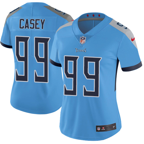 Nike Titans #99 Jurrell Casey Light Blue Team Color Womens Stitched NFL Vapor Untouchable Limited Je